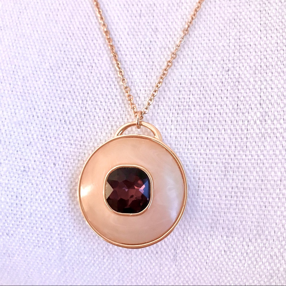VINCE CAMUTO Pink Enamel & Plum Necklace